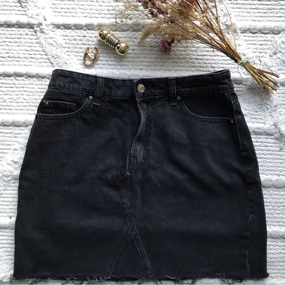 Black denim skirt size 8